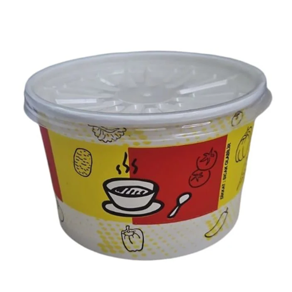16 OZ EKO KARTON ÇORBA (KASE +KAPAK) 25 ADET