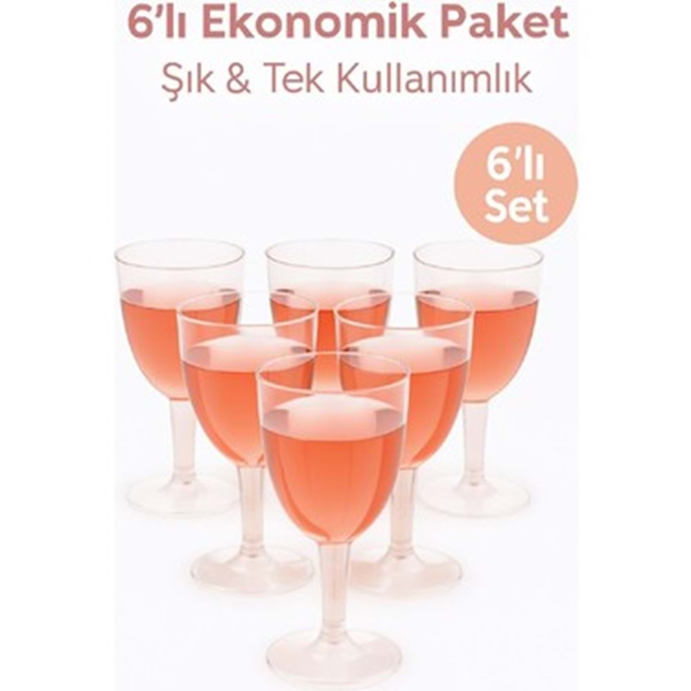 ŞARAP KADEHİ ŞEFFAF 6 ADET