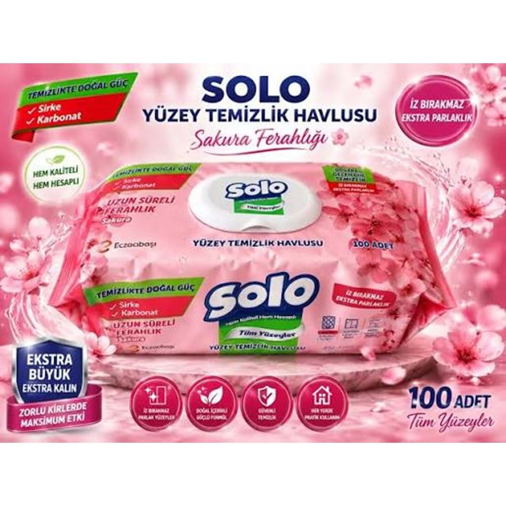 SOLO YÜZEY TEMİZLİK SAKURA 100 ADET