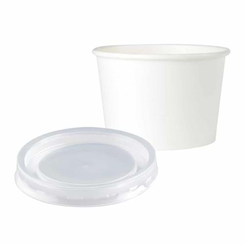 16 OZ BEYAZ ÇORBA KASE+KAPAK 25 ADET