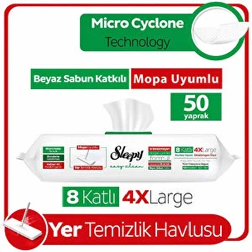 SLEEPY MOP YER TEMİZLİK BEYAZ SABUN 50 ADET
