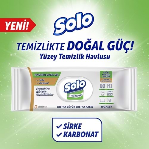 SOLO YÜZEY TEMİZLİK BEYAZ SABUN 100 ADET