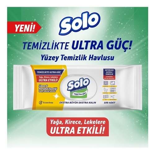 SOLO YÜZEY TEMİZLİK LİMON 100 ADET