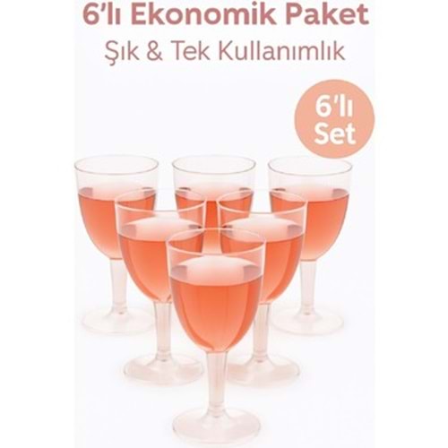 ŞARAP KADEHİ ŞEFFAF 6 ADET
