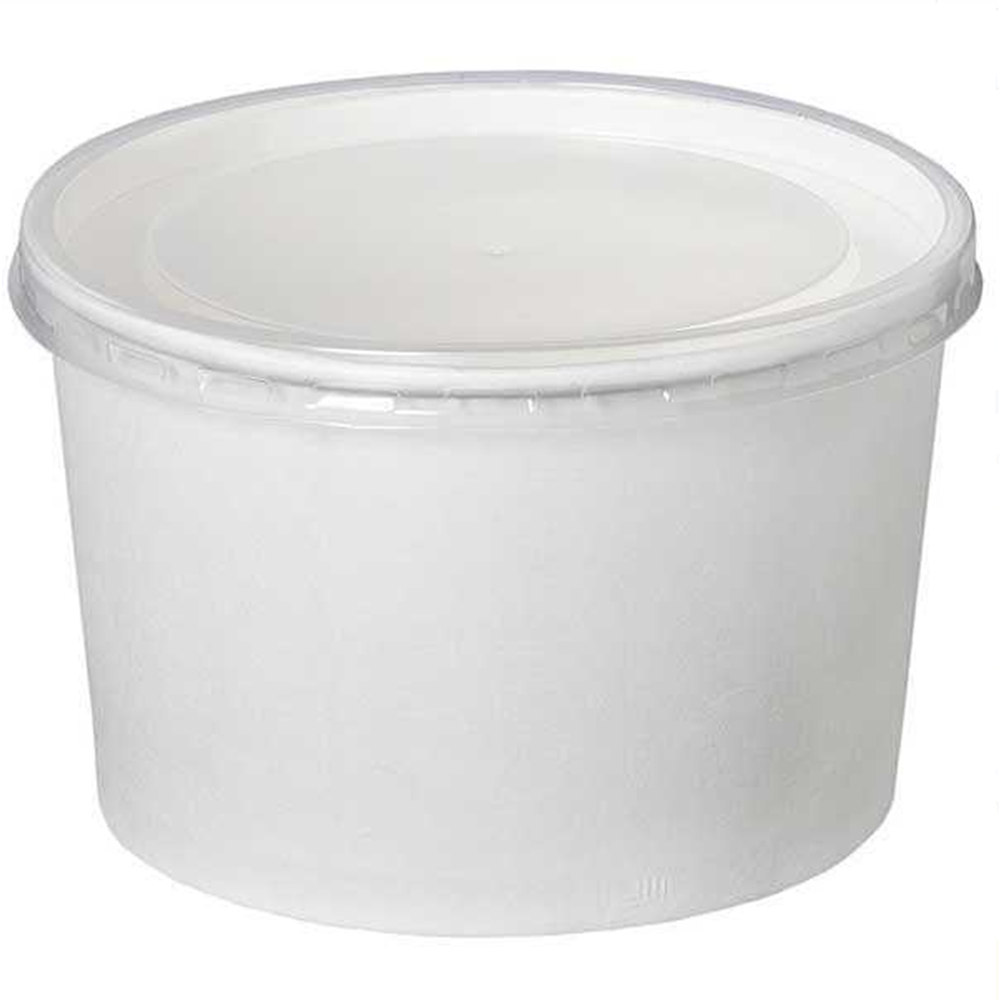 16 OZ BEYAZ ÇORBA KASE+KAPAK 25 ADET