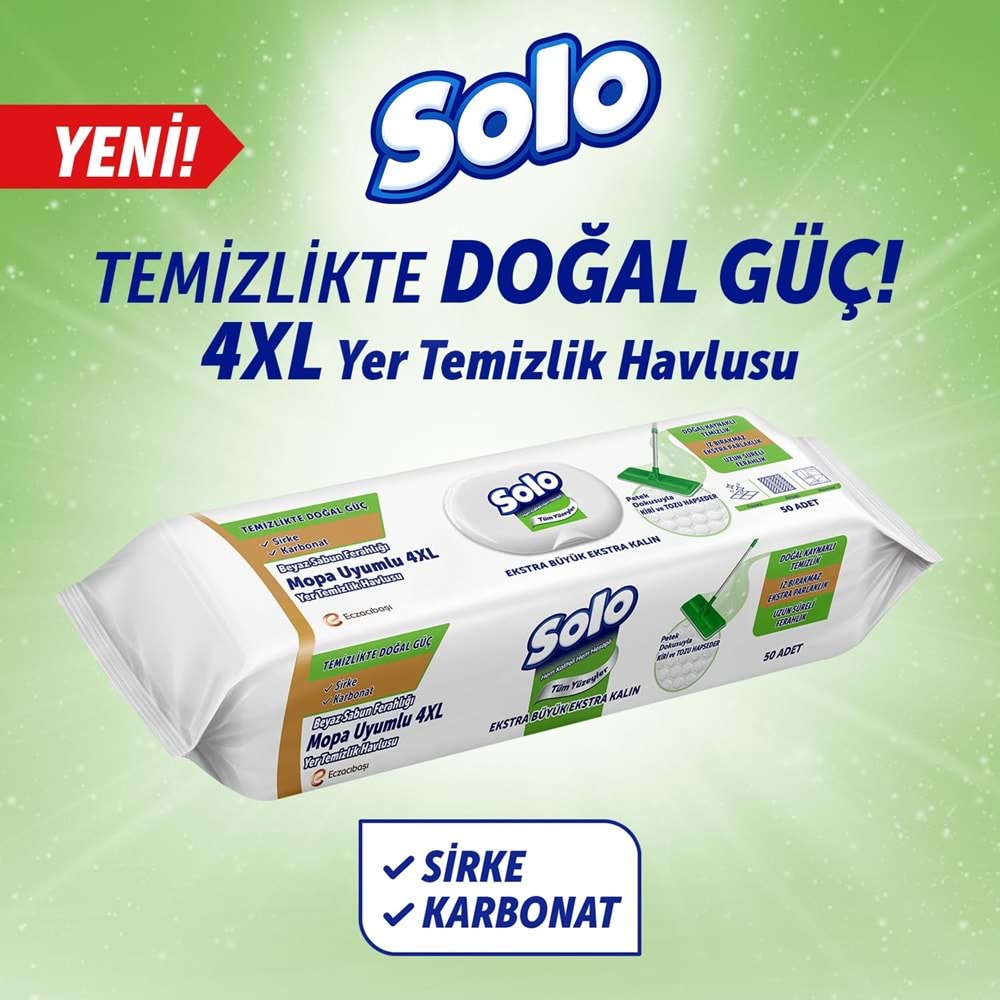 SOLO MOP YER TEMİZLİK BEYAZ SABUN 50 ADET