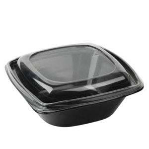 1000 CC KARE SİYAH SALATA PET (KAP + KAPAK) 50 ADET