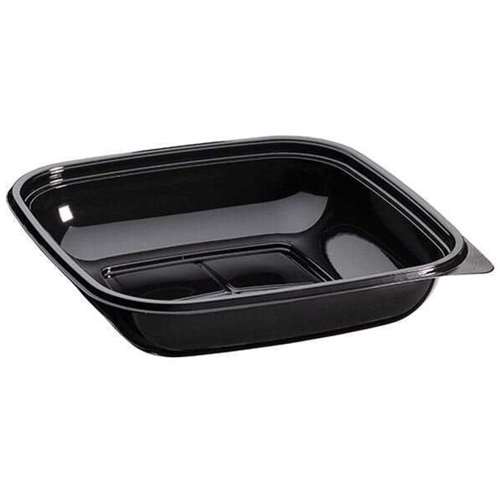 1000 CC KARE SİYAH SALATA PET (KAP + KAPAK) 50 ADET