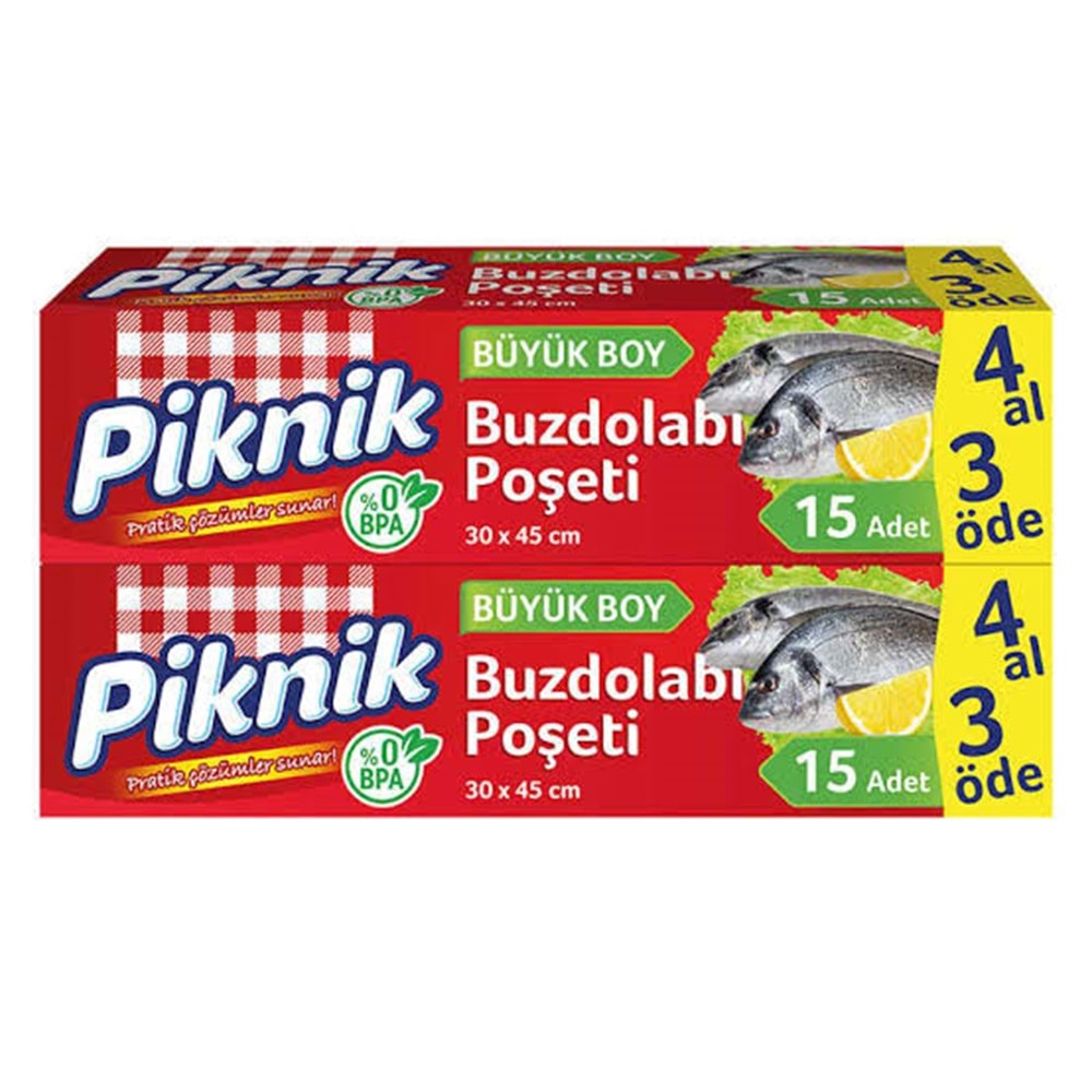 PİKNİK BUZDOLABI POŞETİ BÜYÜK 15 ADET 4X3